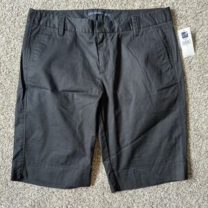 Gap Women's Black Chino Bermuda Walking Shorts Stretch Size 8 Cotton Spandex NWT